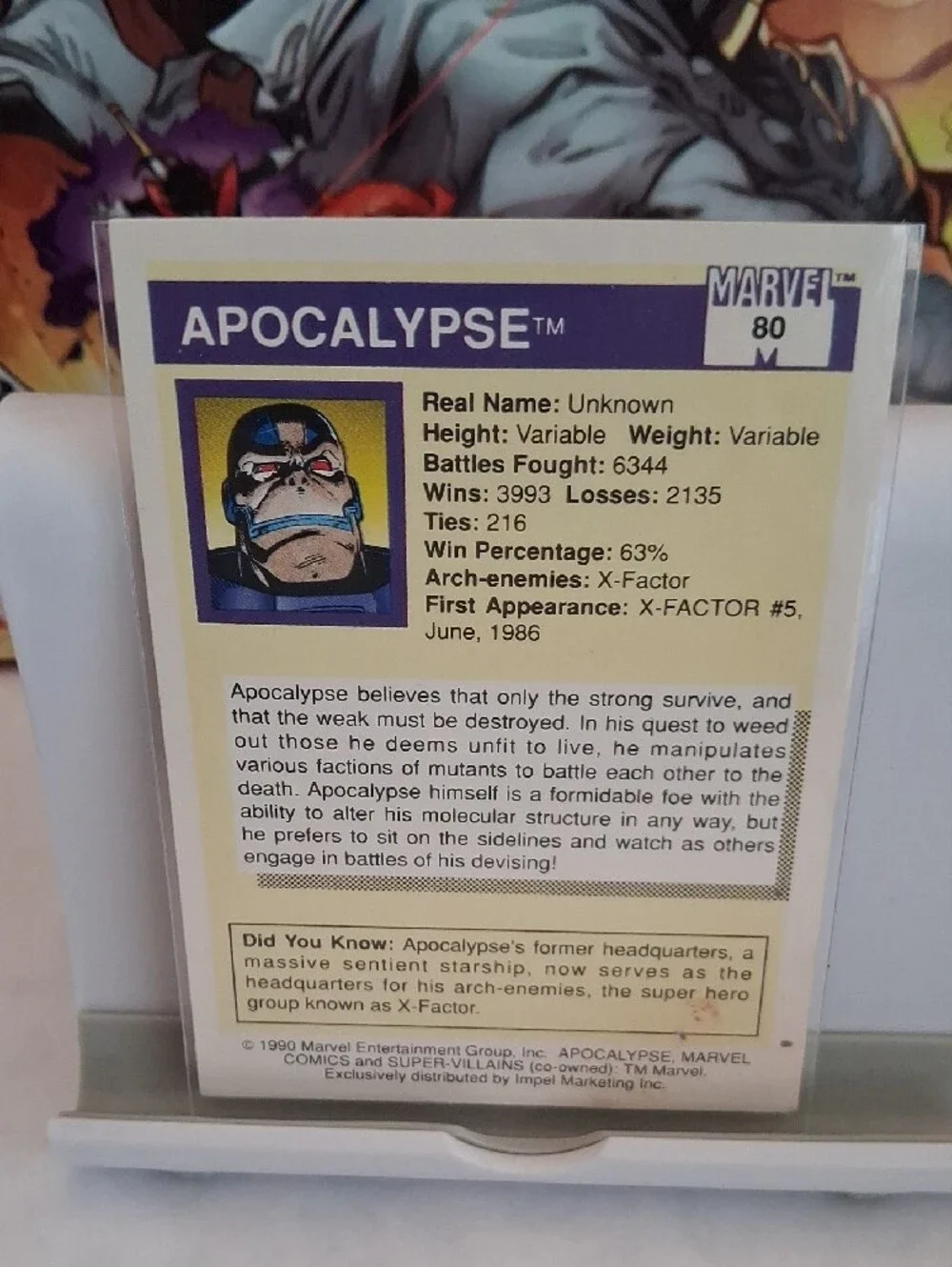 Marvel Apocalypse Trading Card — Purple & Blue